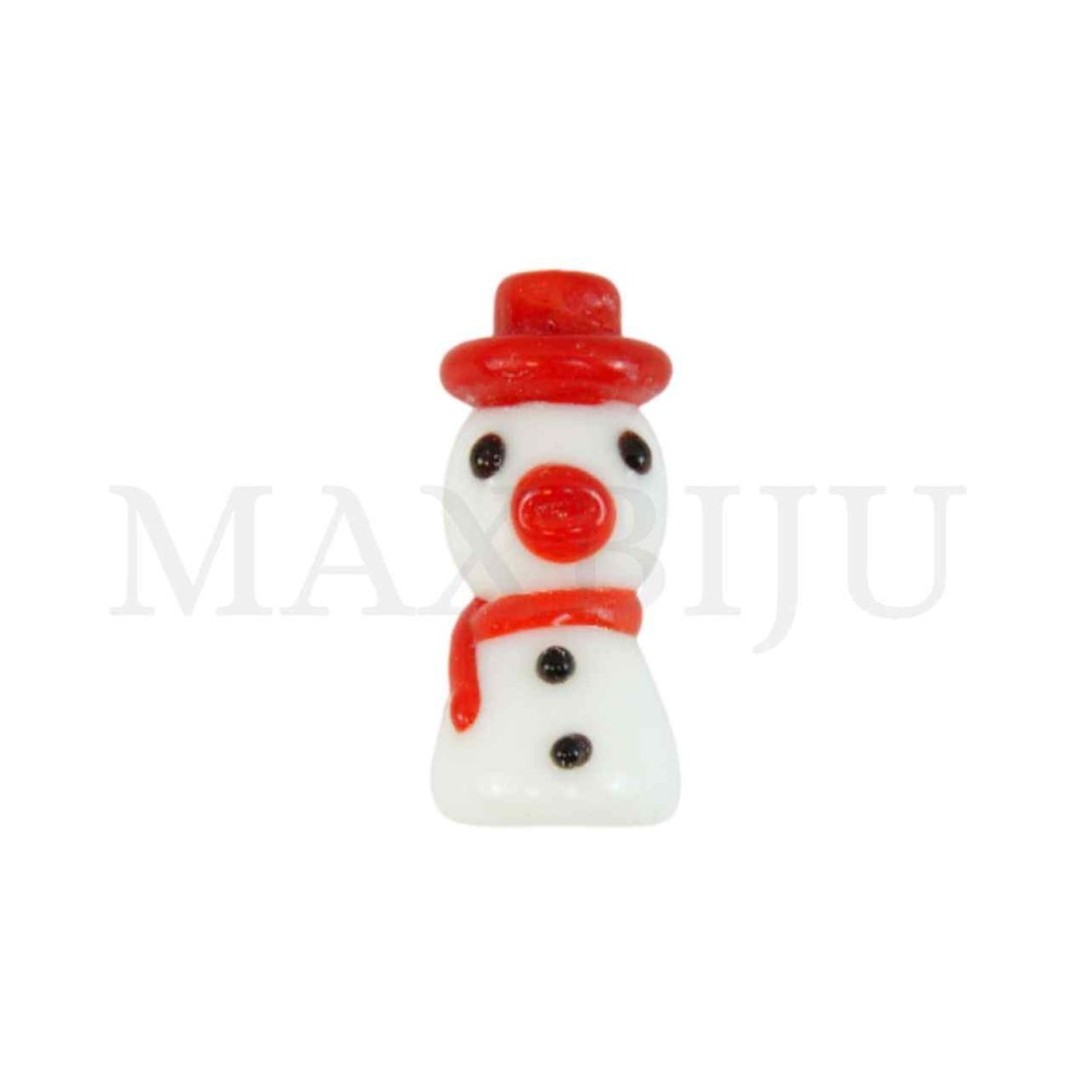 Snowman Glass Pendant 10x23mm