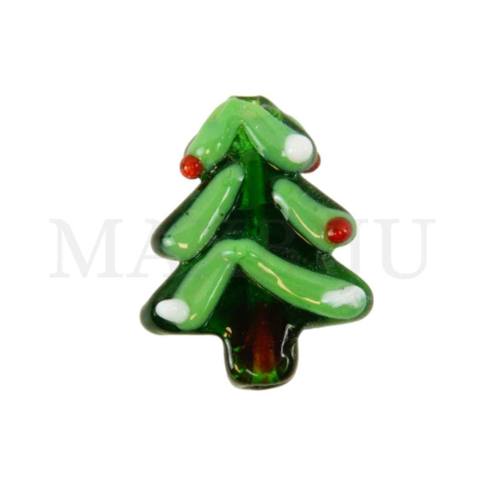 Christmas Tree Glass Pendant 26x20mm