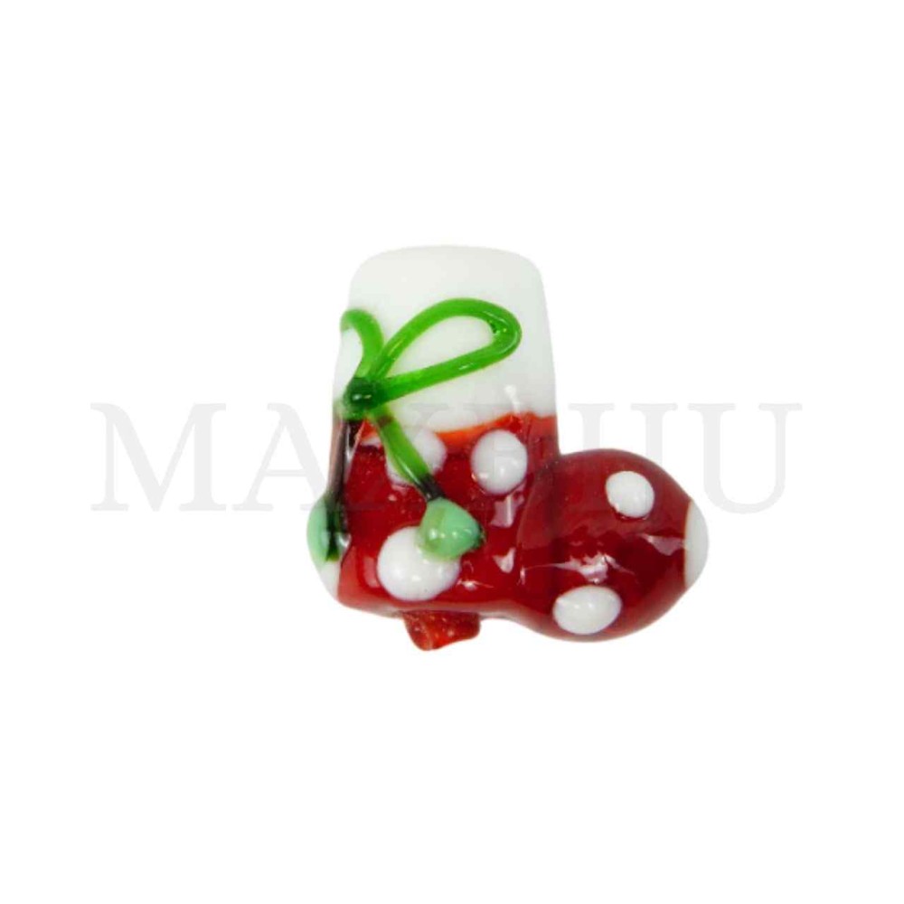 Christmas Stocking Glass Pendant 18x18mm