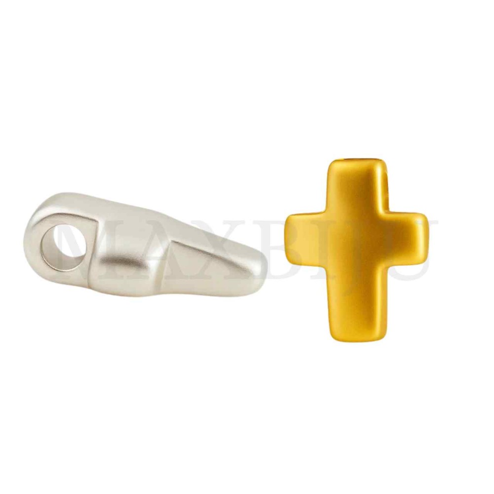 Cross-Shaped Zinc Bead 9x11mm
