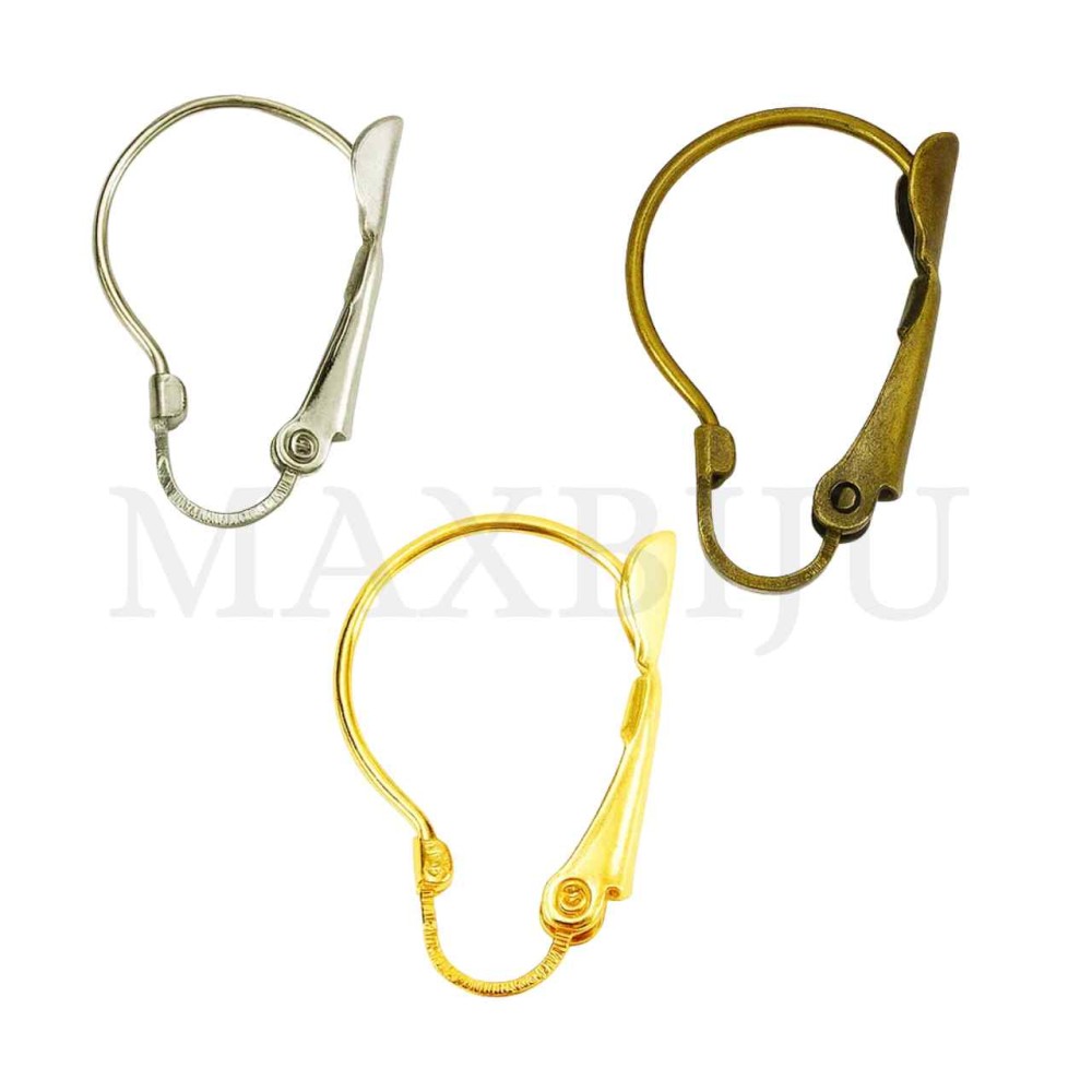Metal Leverback Earring Base 12x20mm