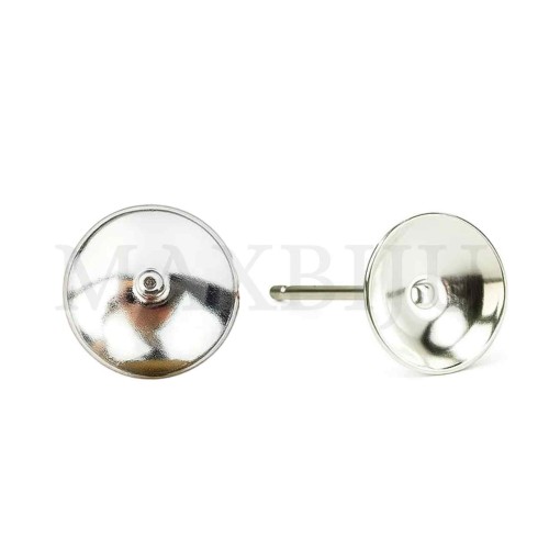 Metal Earring Base for Crystal Cabochon 8mm