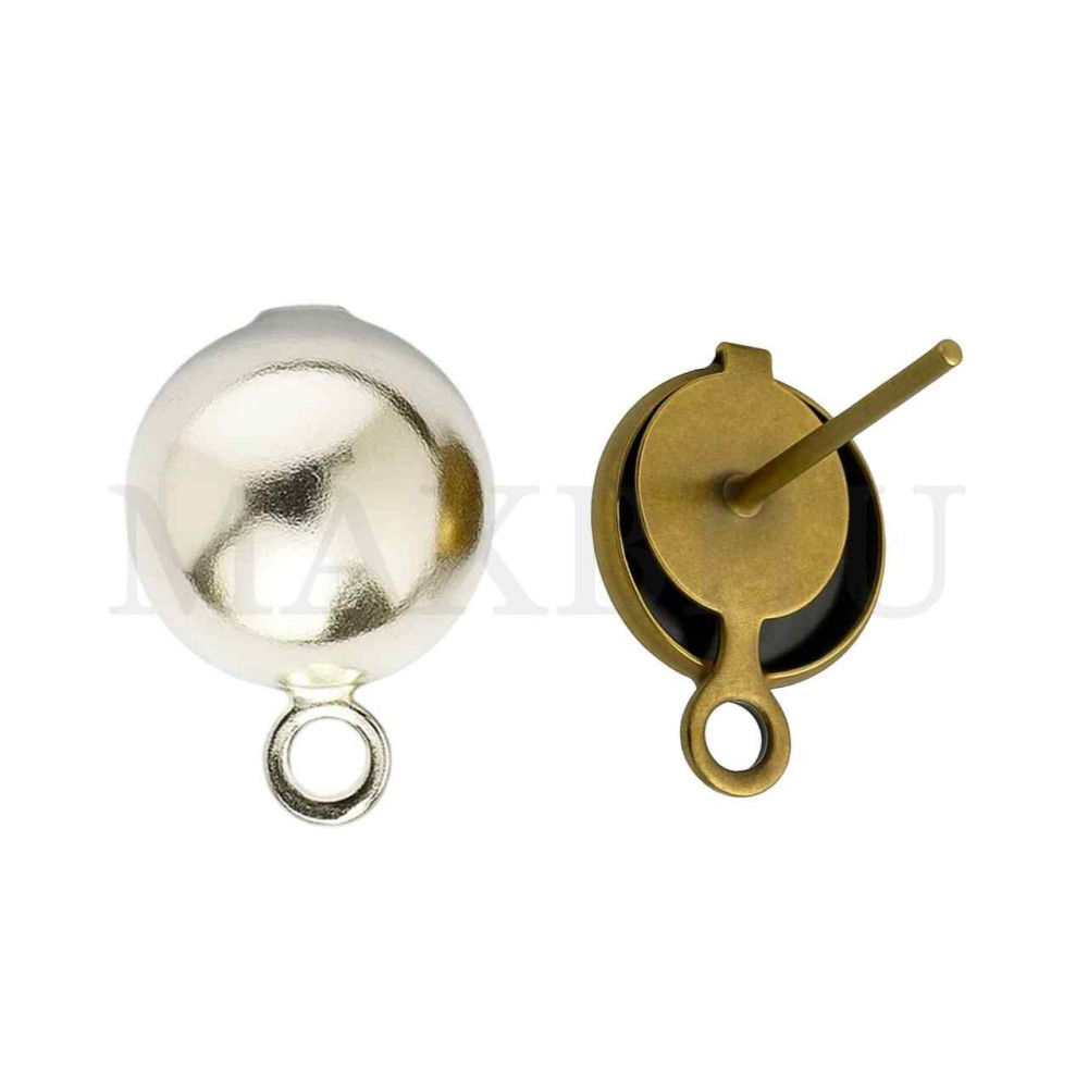 Metal Earrings Half Ball with Hoop Base 12mm