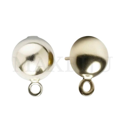 Metal Earrings Half Ball with Hoop Base 12mm