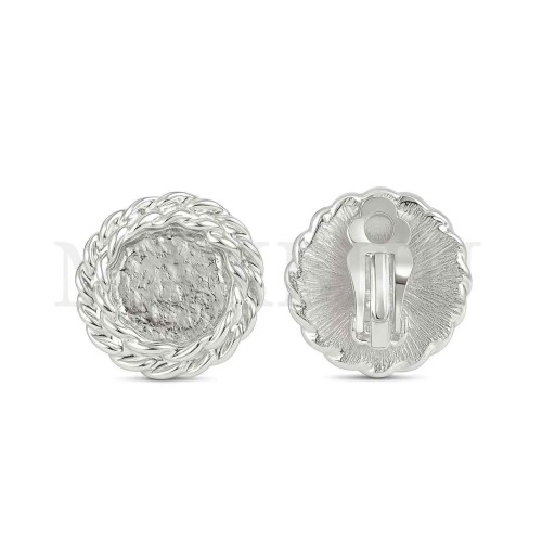 Metal Stud Earring Base with Embossed Edge 22mm