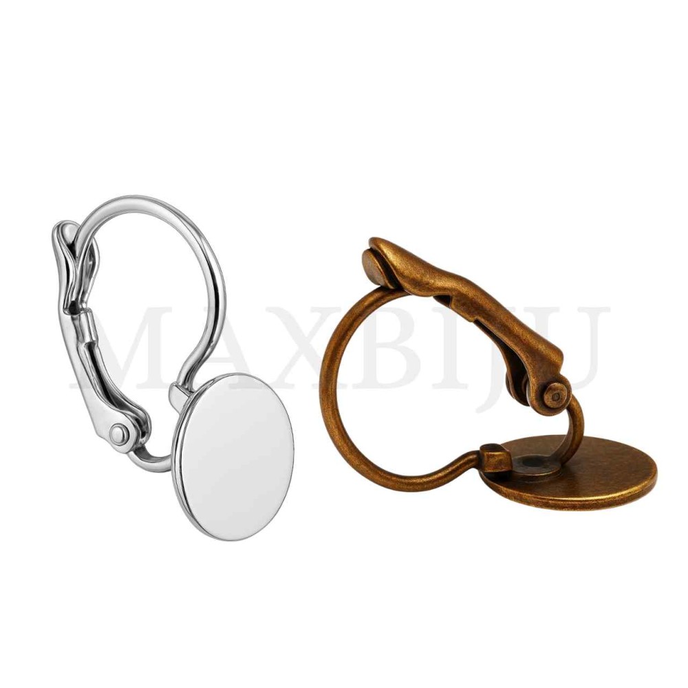 Metal Earring Base for Cabochon 10x24mm