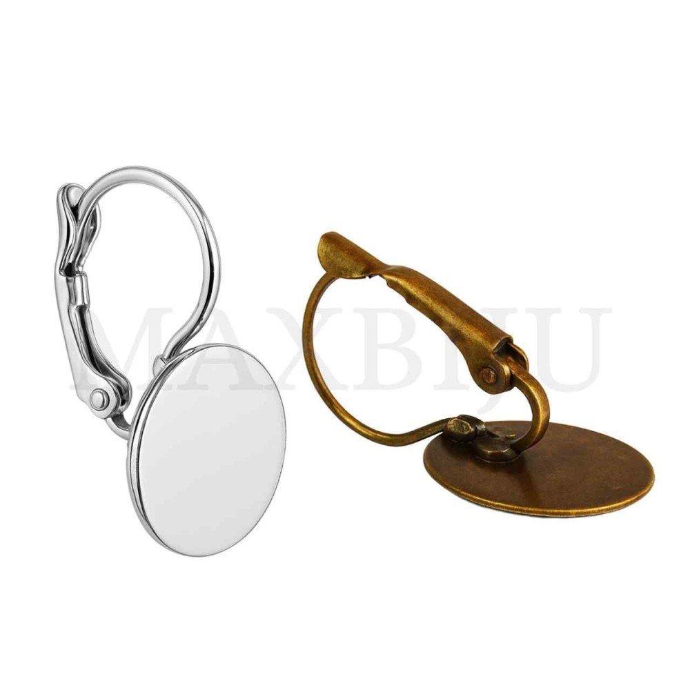 Metal Earring Base for Cabochon 18x32mm