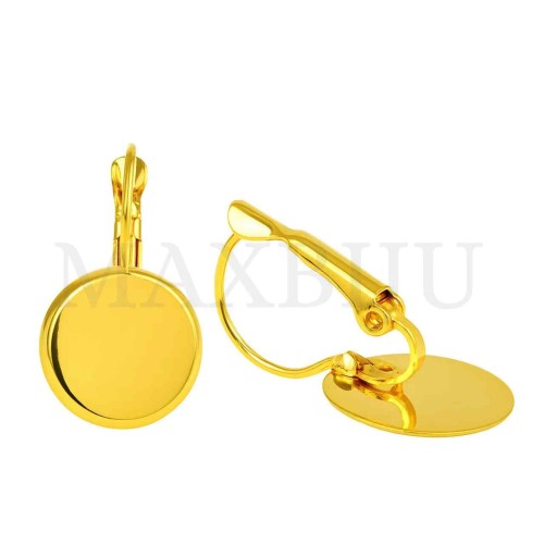 Metal Earring Base for Cabochon 18x32mm
