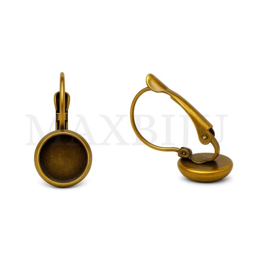 Metal Earring Base for Cabochon 10x23mm