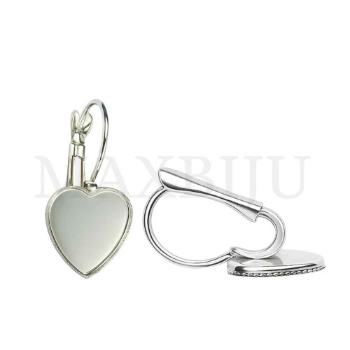 Metal Base for Heart Earrings  12x32mm