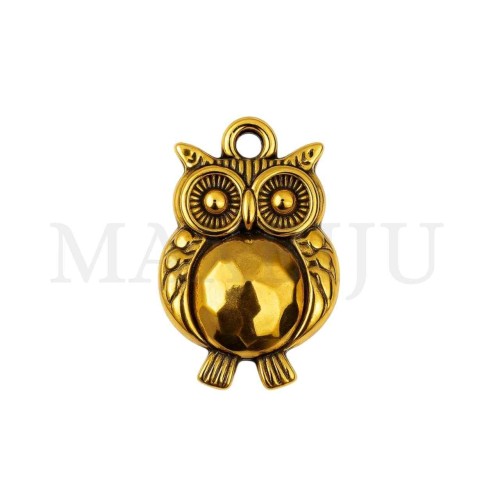 Metal Pendant - Owl 15x21mm