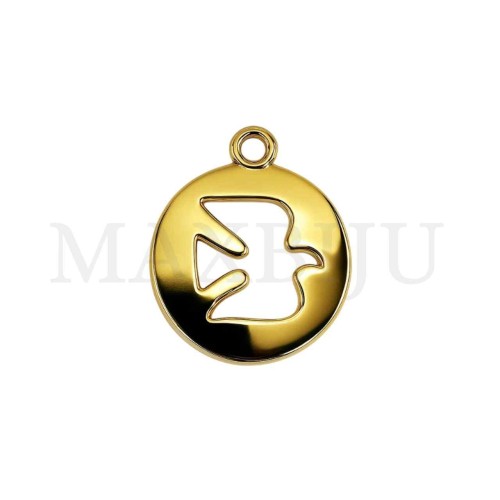 Metal Pendant - Dove 16mm