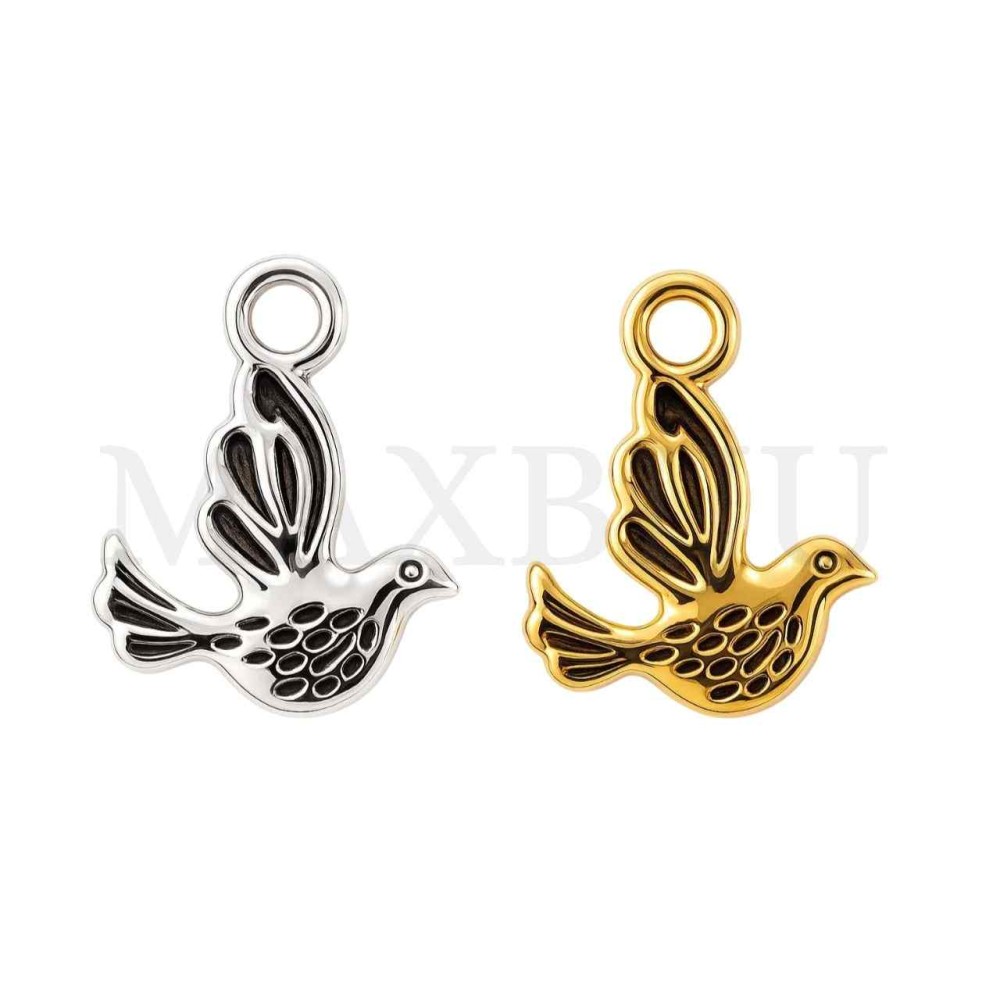 Metal Pendant - Dove 10x14mm