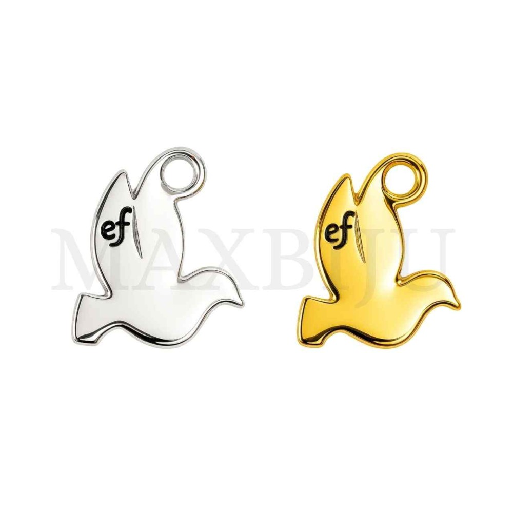 Metal Pendant - Dove 14x17mm