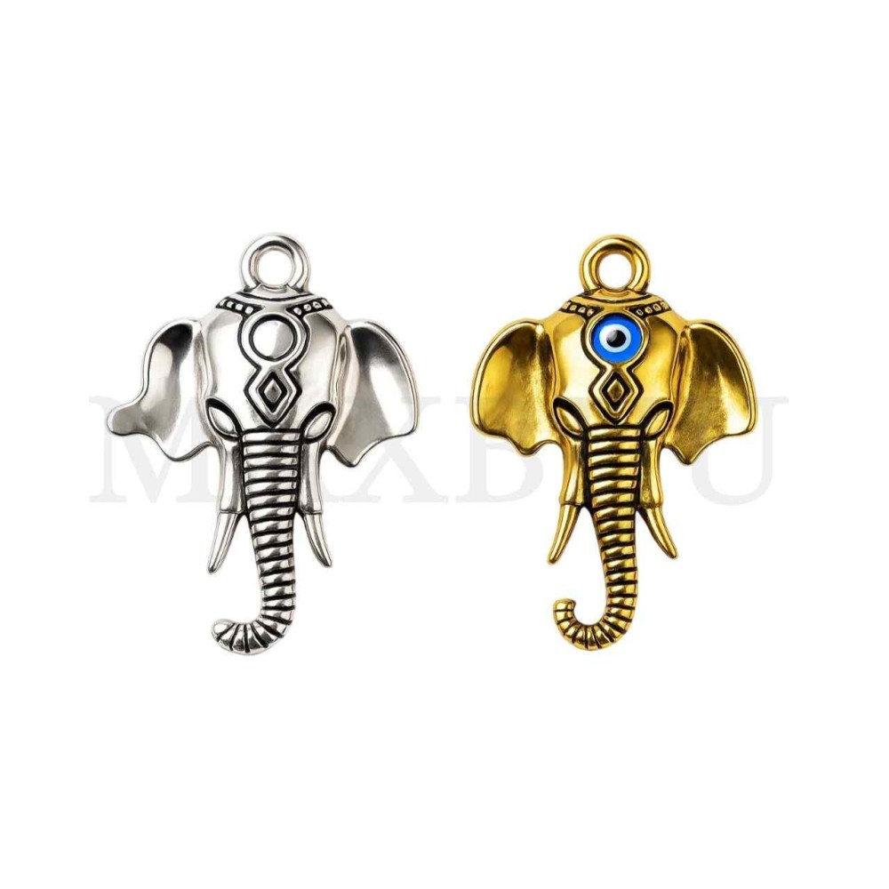 Metal Pendant - Elephant 22x32mm