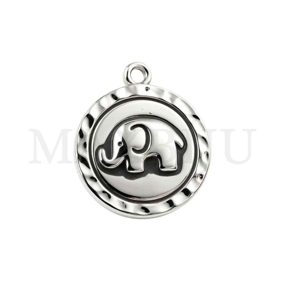 Metal Pendant - Elephant 15mm
