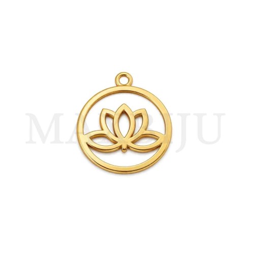 Metal Pendant - Lotus 20mm