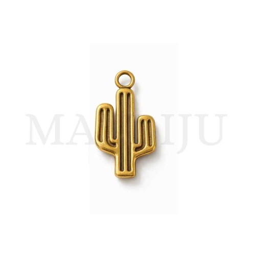 Metal Pendant - Cactus 19x35mm