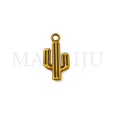 Metal Pendant - Cactus 13x25mm