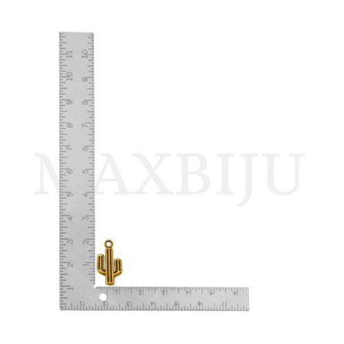 Metal Pendant - Cactus 13x25mm