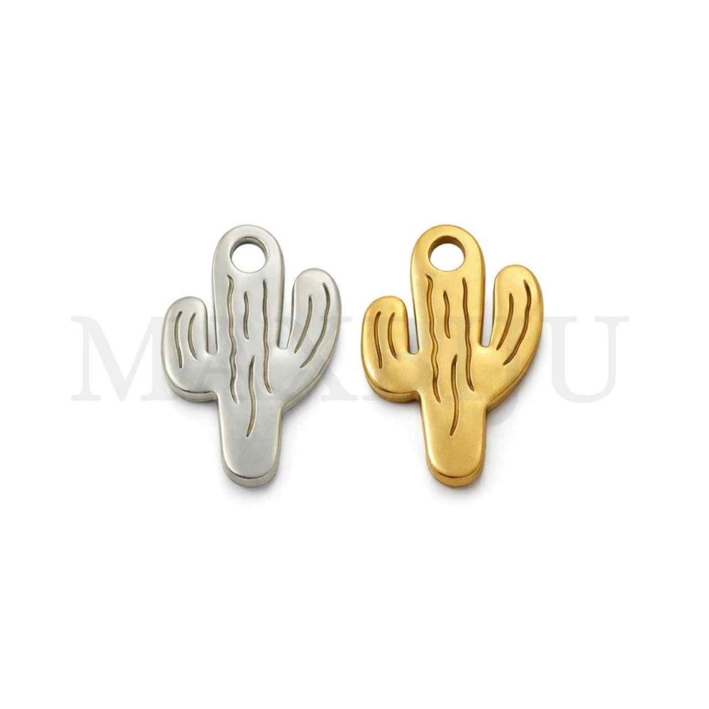 Metal Pendant - Cactus 12x20mm