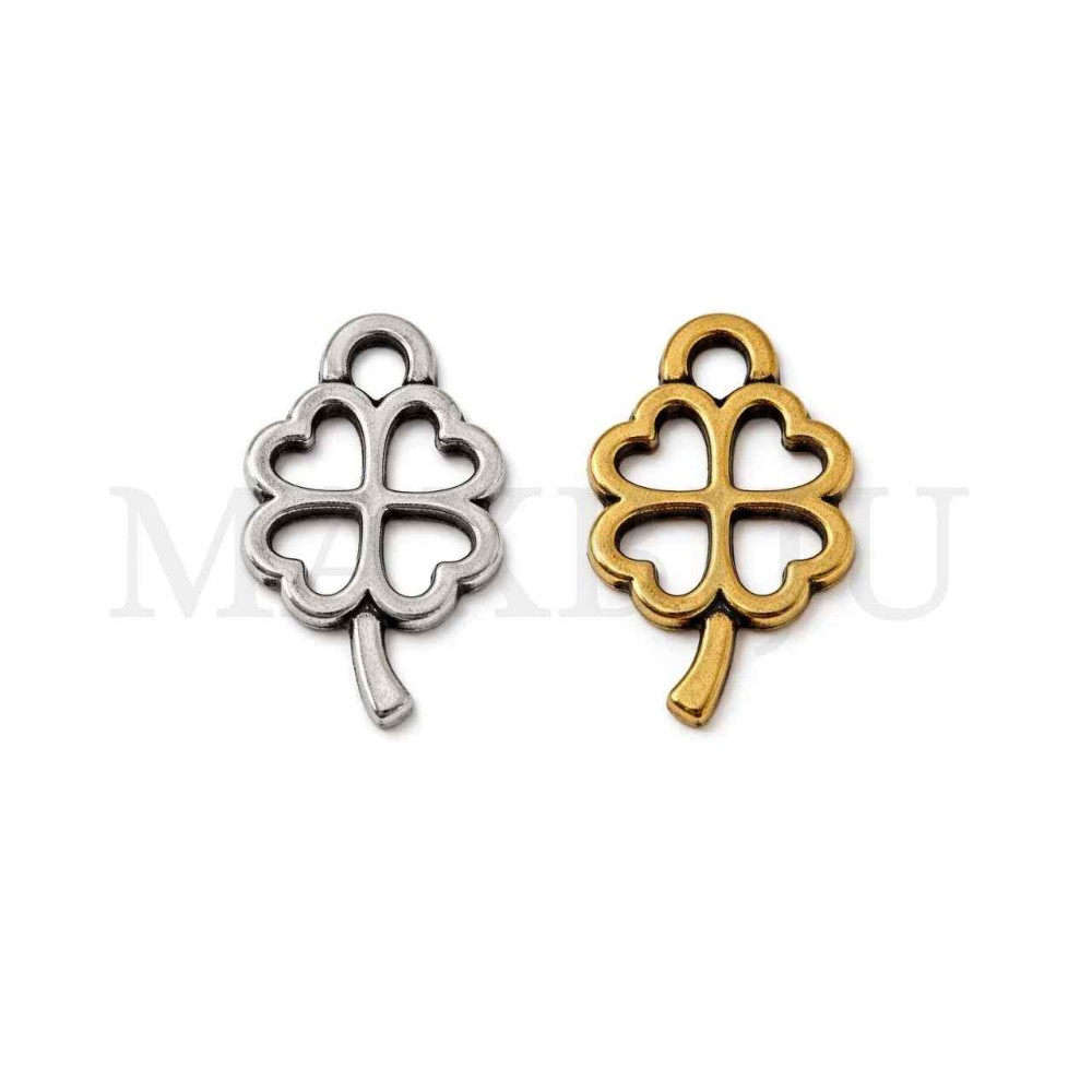 Metal Pendant - Clover 7x11mm