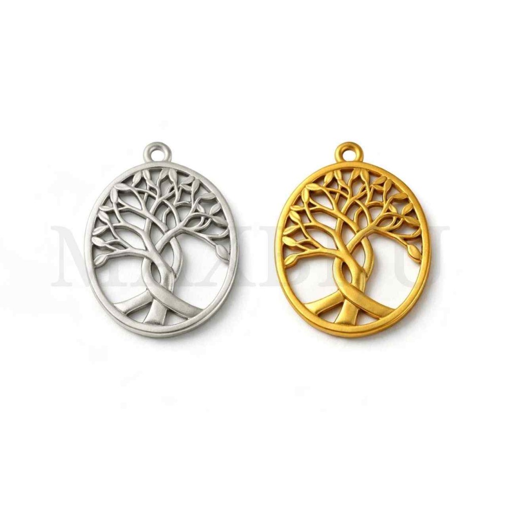 Metal Pendant - Tree 24x32mm