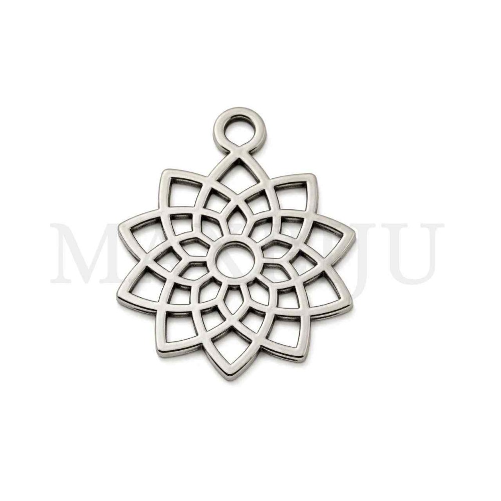 Metal Pendant - Flower 14x17mm