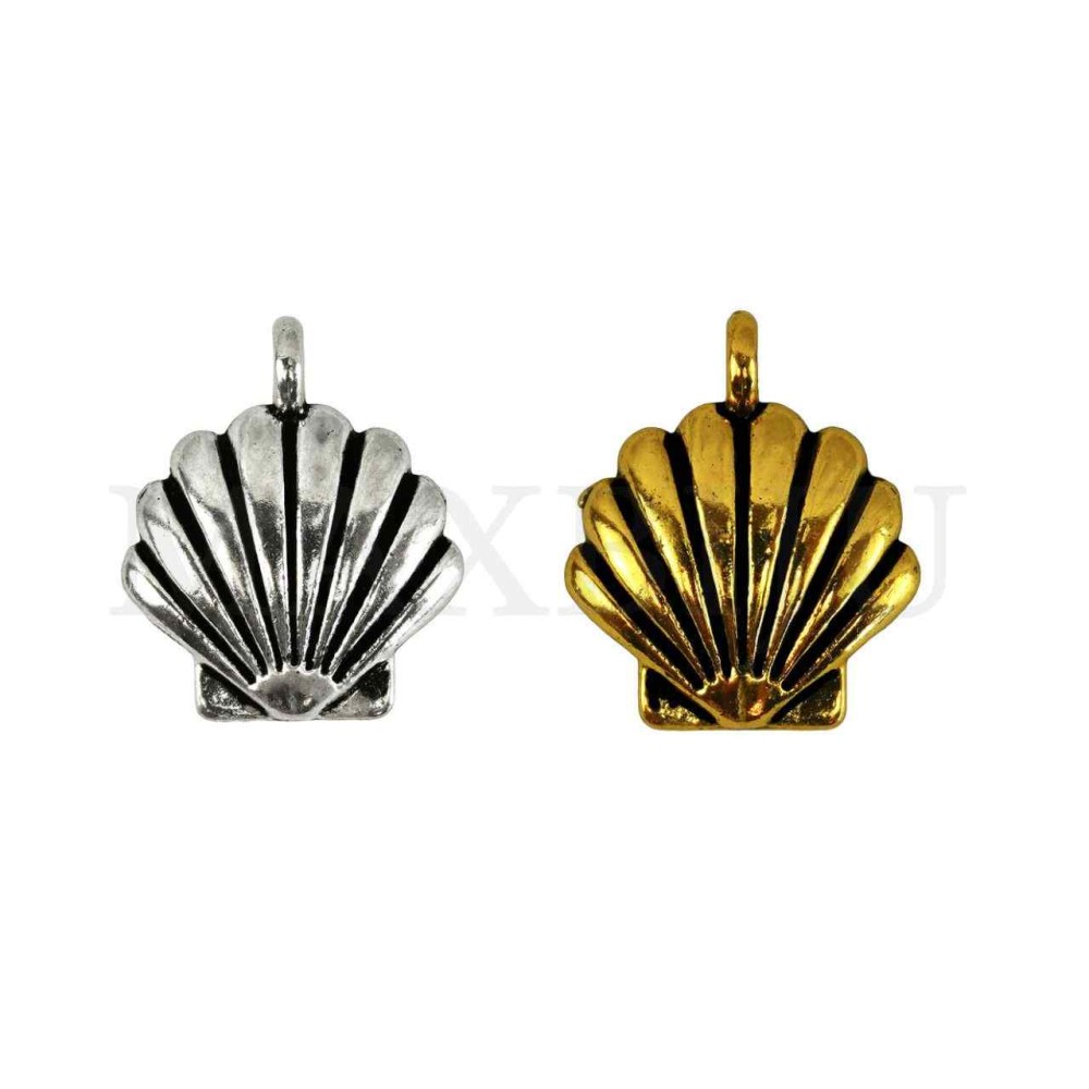 Metal Pendant - Shell 14x17mm