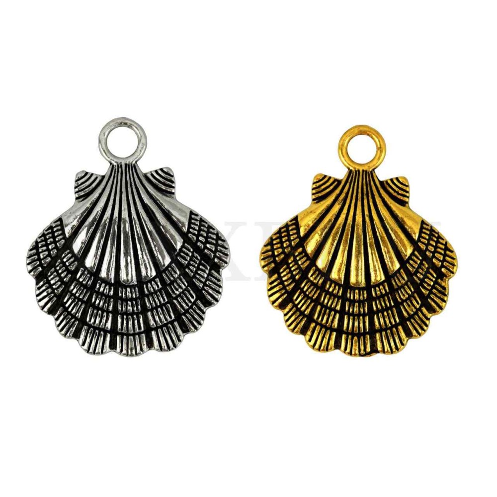 Metal Pendant - Shell 30x36mm