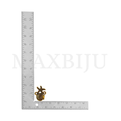 Metal Pendant - Shell and Starfish 14x18mm