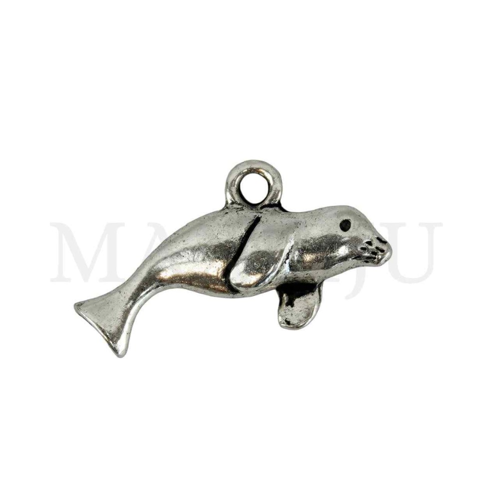 Metal Pendant - Manatee 20x12mm
