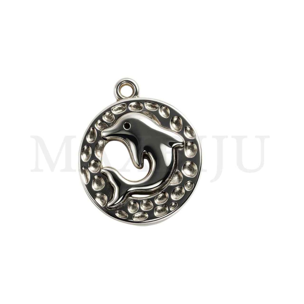 Metal Pendant - Dolphin 17mm