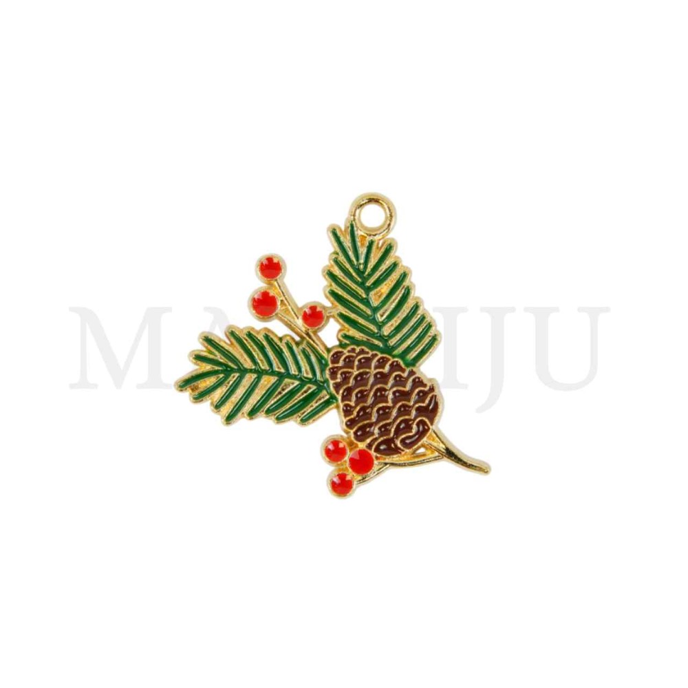 Metal Christmas Pendant 26x30mm