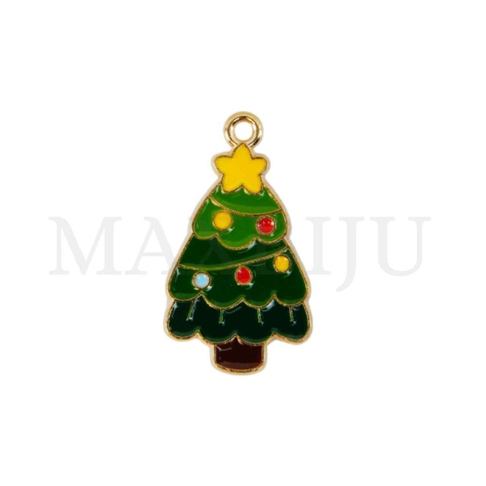 Metal Christmas Tree Pendant 15x27mm