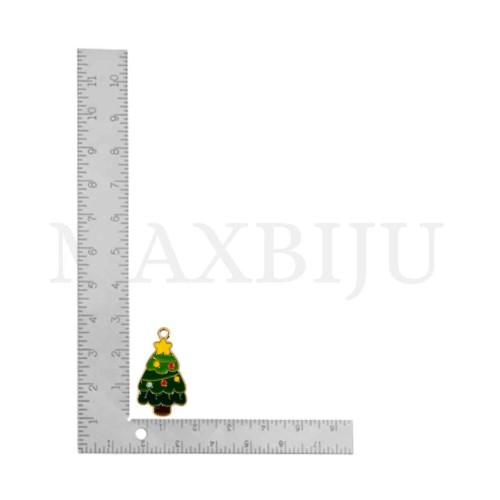 Metal Christmas Tree Pendant 15x27mm