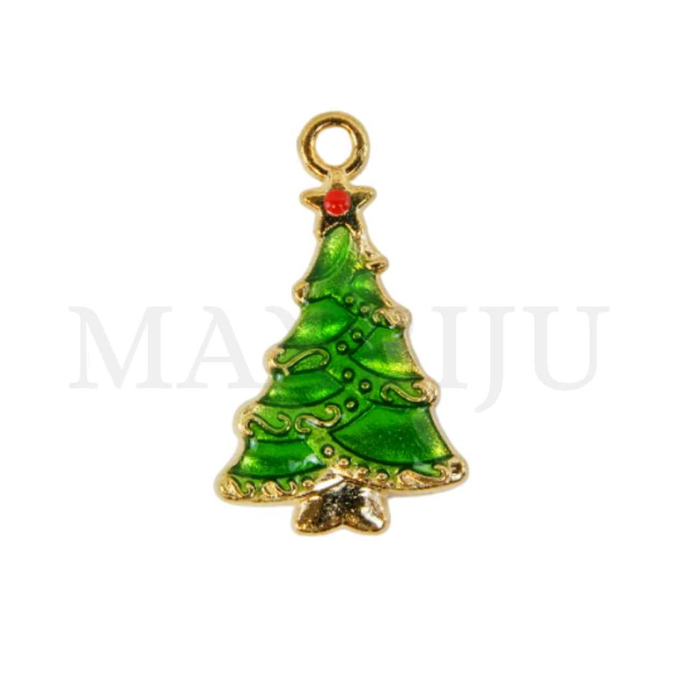 Metal Christmas Tree Pendant 15x25mm
