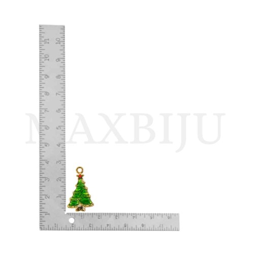 Metal Christmas Tree Pendant 15x25mm
