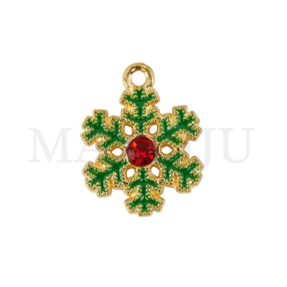 Metal Snowflake Pendant 19x19mm