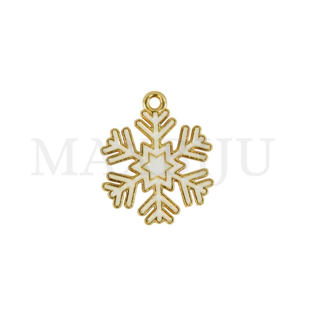 Metal Snowflake Pendant 20x22mm