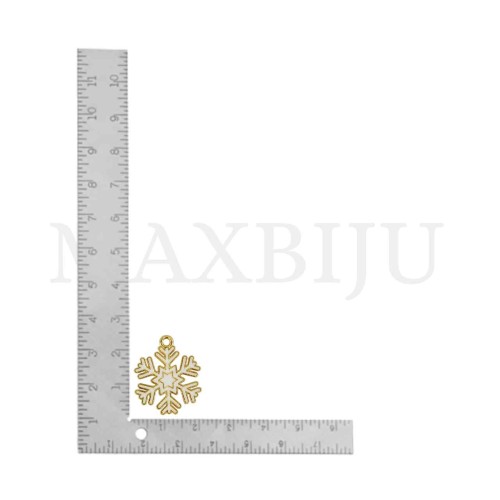 Metal Snowflake Pendant 20x22mm