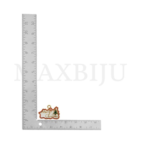 Metal Pendant "Merry Christmas" 22x15mm