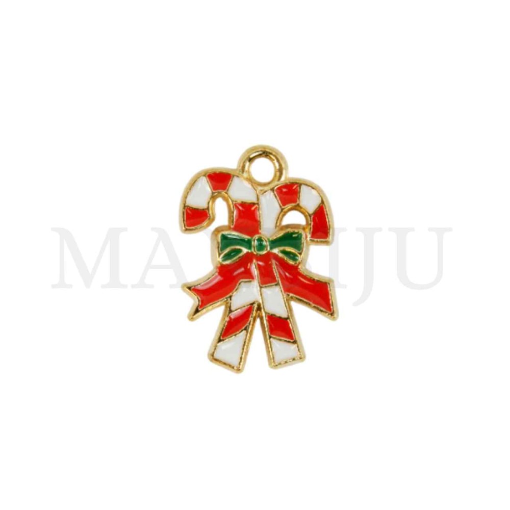 Metal Christmas Lollipop Pendant 12x18mm