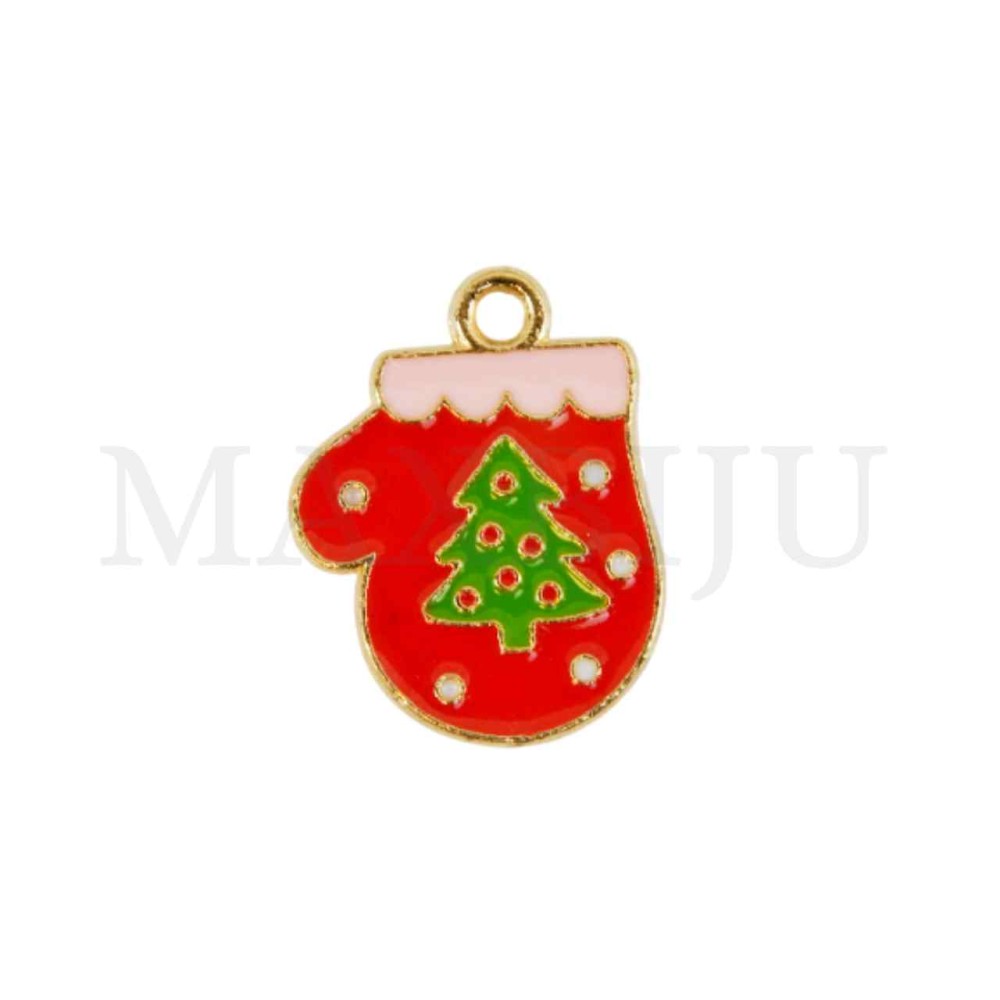 Metal Christmas Glove Pendant 15x18mm
