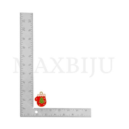 Metal Christmas Glove Pendant 15x18mm