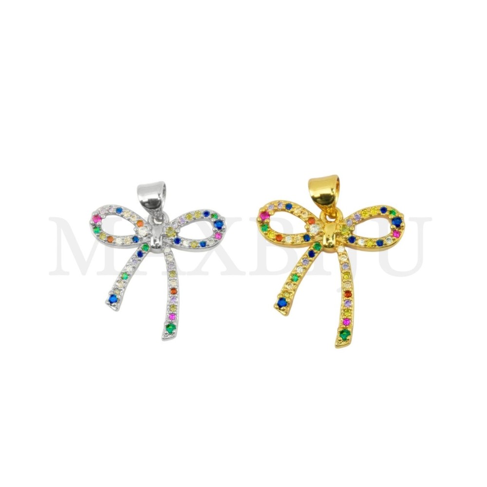 Rhodium-Plated Pendant, 21x20mm.