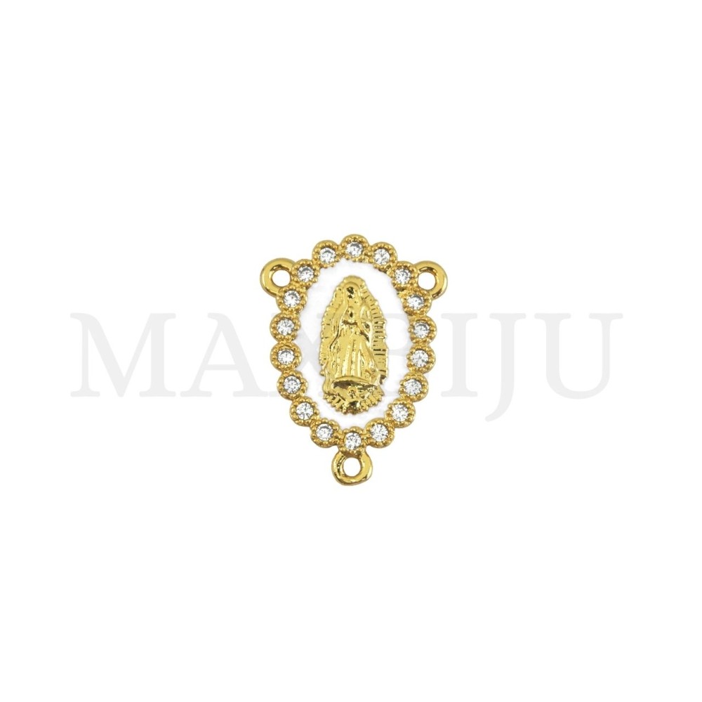 Rhodium-Plated Pendant – Our Lady of Guadalupe, 17x22mm.