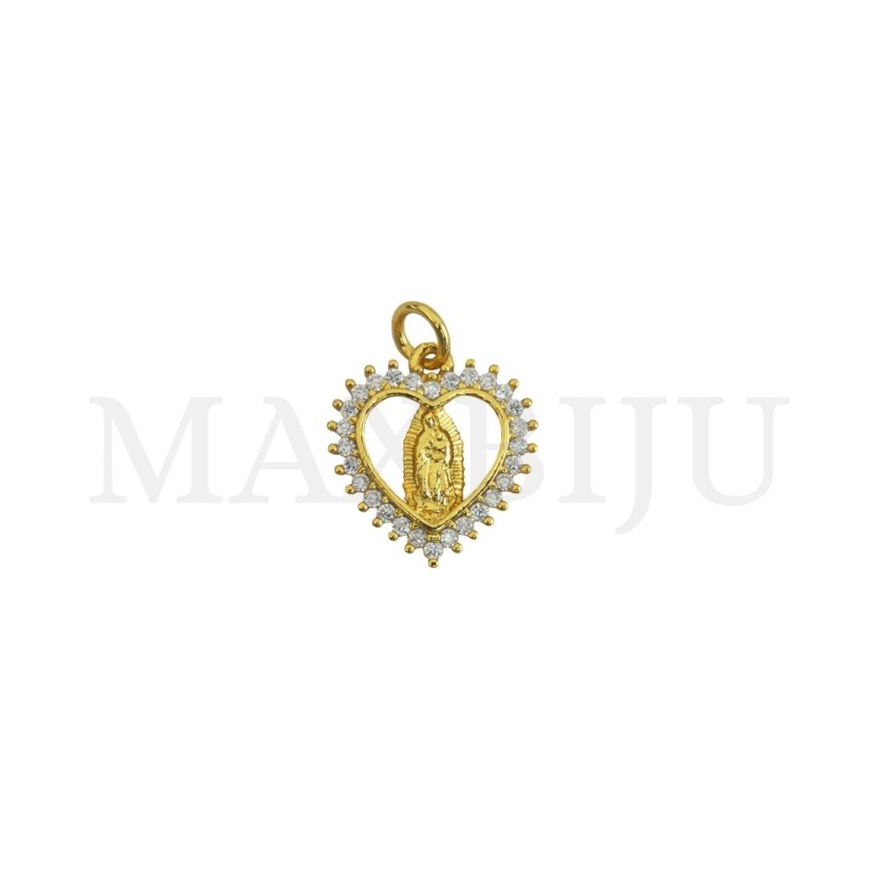 Rhodium-Plated Pendant – Our Lady of Guadalupe, 13x15mm.