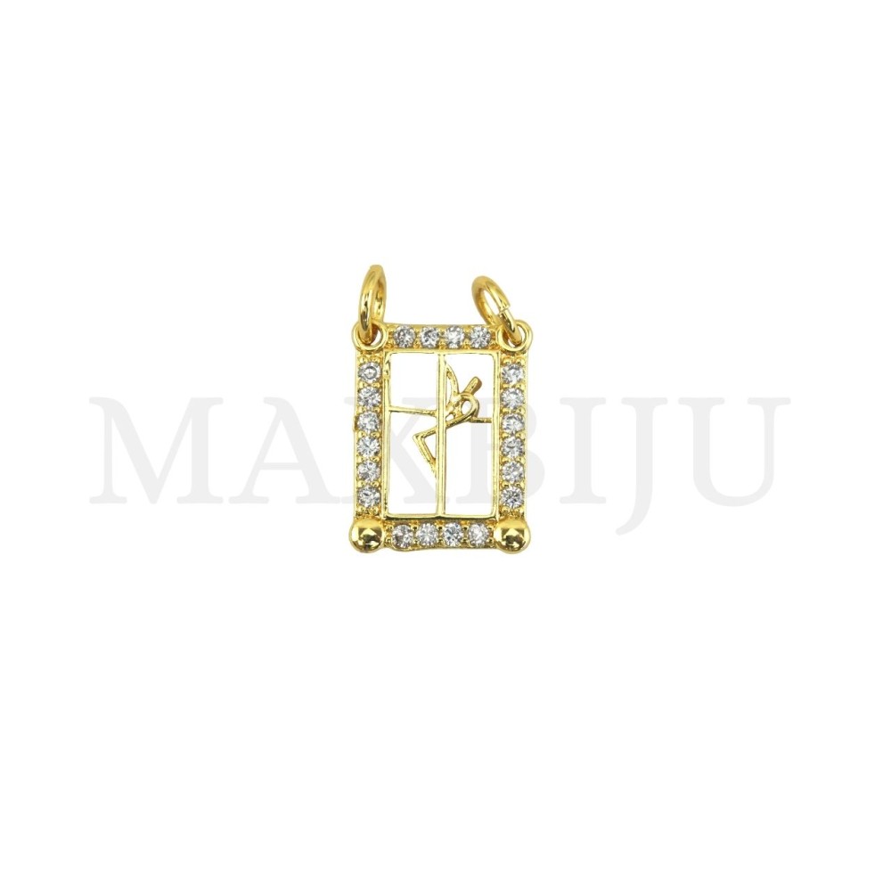 Rhodium-Plated Pendant – Faith 14x18mm.