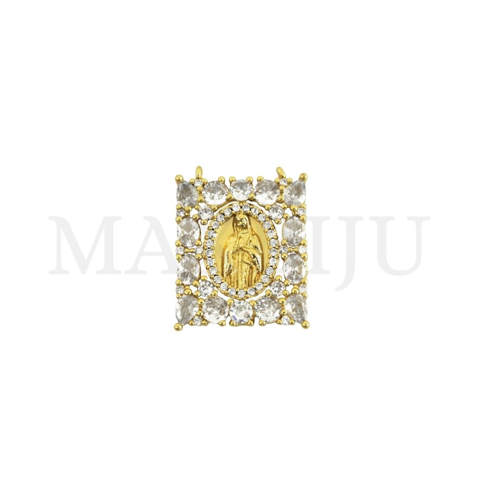 Rhodium-Plated Pendant – Virgin Mary, 17x22mm.